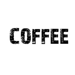 Coffee text on white background