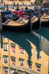 Fototapeta na wymiar Gondola boats in Venice, Italy