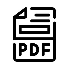 pdf line icon - obrazy, fototapety, plakaty