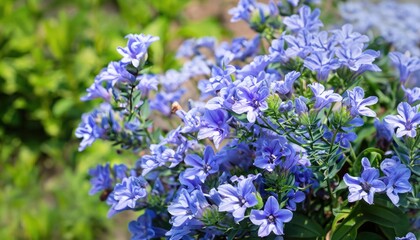 Cecelia flowering in the garden, with copy space