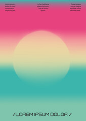 Fototapeta premium Futuristic Background Set with Gradient Mesh Holographic Shapes. Vector Template Design for your Business. Minimal Print Set in Pink Blue Colors for Your Identity Style.