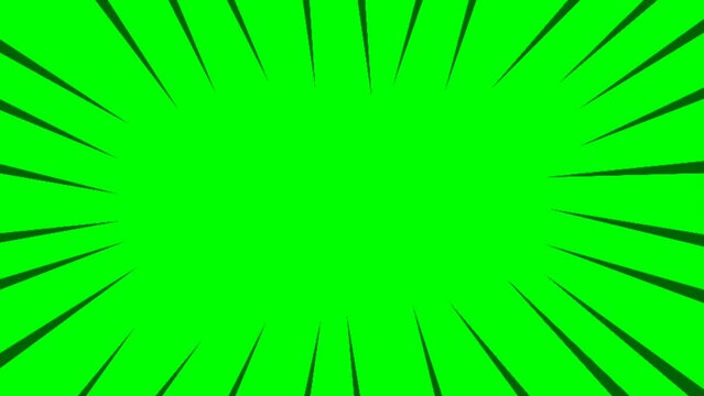 animation Comic action line background. animation Speed ​​line comic effect with green screen