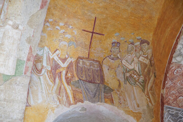Fototapeta na wymiar Fresco in Saint Nicholas Church in Demre, Antalya, Turkiye