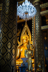 Beautiful Golden Buddha statues of the statue of ancient thai art style at Wat Phra Si Rattana Mahathat to as Wat Yai is a Buddhist temple It is a major tourist Phitsanulok,Thailand.