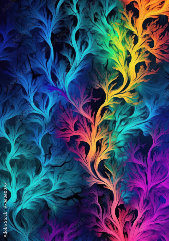 Poster an abstract background with a vibrant flame-like pattern, featuring dynamic colors and fluid shapes.