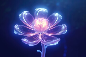 A stunning digital art creation of a cosmic flower with luminescent petals, exuding an otherworldly charm in a celestial fantasy setting.
