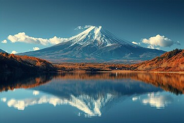 日本の富士山の鏡富士の写真（静岡・自然・絶景） 