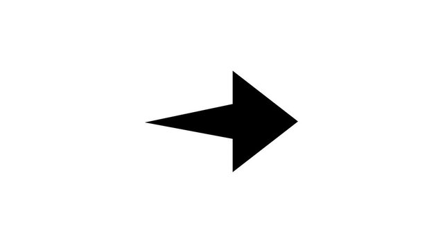 Animated 2d Road arrows sign symbol icon animation video footage. 4K transperancy Background.