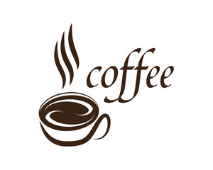 coffee cup icon logo design template