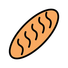 Bakery Bread Food Filled Outline Icon