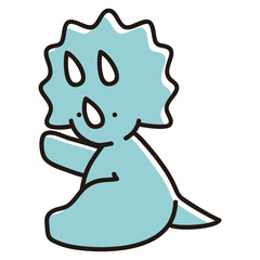 手を上げるベビートリケラトプスのイラスト