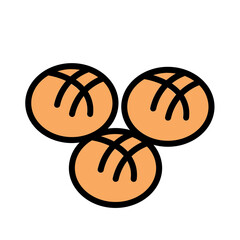 Bread Wheat Food Filled Outline Icon