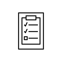 Clipboard outline icons, minimalist vector illustration ,simple transparent graphic element .Isolated on white background