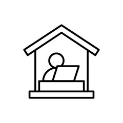 House work outline icons, minimalist vector illustration ,simple transparent graphic element .Isolated on white background