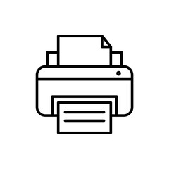 Printer outline icons, minimalist vector illustration ,simple transparent graphic element .Isolated on white background