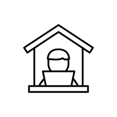House work outline icons, minimalist vector illustration ,simple transparent graphic element .Isolated on white background