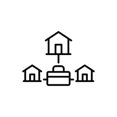 House work outline icons, minimalist vector illustration ,simple transparent graphic element .Isolated on white background