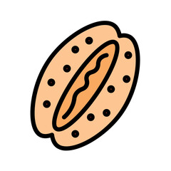 Food Hotdog Restaurant Filled Outline Icon