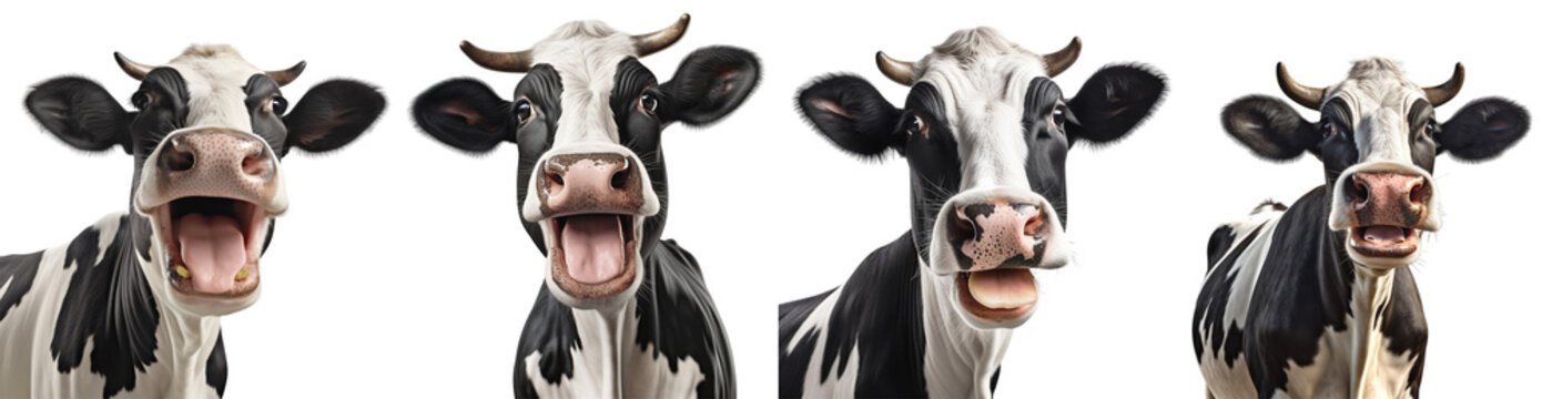 Very happy, smiling and cheerful cows