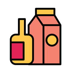 Fresh Bread Breakfast Filled Outline Icon