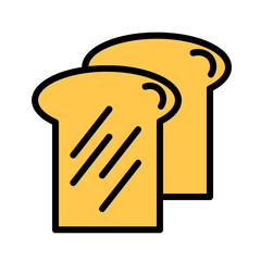 Menu Food Bread Filled Outline Icon