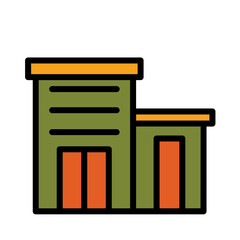Building Office Clean Filled Outline Icon