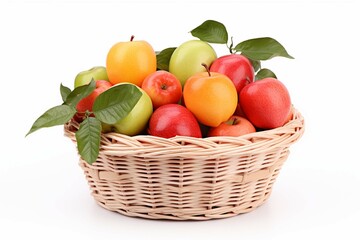 
Fruit basket isolated on a white background 
