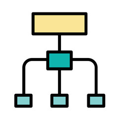 Model Network Structure Filled Outline Icon