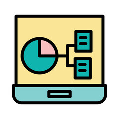 Online Graph Web Filled Outline Icon