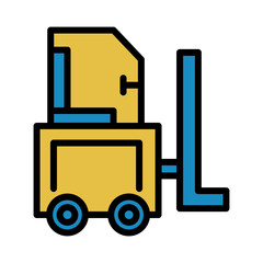 Outdoors Site Tractor Filled Outline Icon