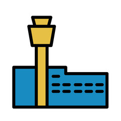 Airport Build Engineer Filled Outline Icon