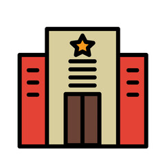 Building Casino Gambling Filled Outline Icon