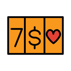 Poker Machine Game Filled Outline Icon