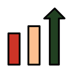 Arrow Growth Increase Filled Outline Icon