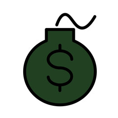 Obraz premium Business Money Risk Filled Outline Icon