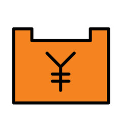 Fototapeta premium Finance Currency Bank Filled Outline Icon