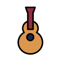 Acoustic Guitar Music Filled Outline Icon