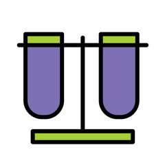 Beakers Chemistry Laboratory Filled Outline Icon