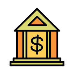 Bank Debt Fund Filled Icon Outline