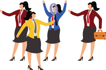 Promotion Employment, Employee, Standing Out From The Crowd, Concepts, The Next Step, Businesswoman