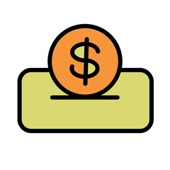 Invest Dollar Money Filled Icon Outline