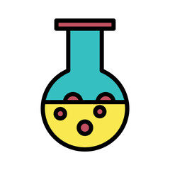 Beaker Chemical Conical Filled Outline Icon