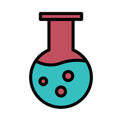 Acid Beaker Jar Filled Outline Icon