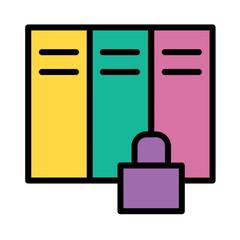 Closet Furniture Locker Filled Outline Icon