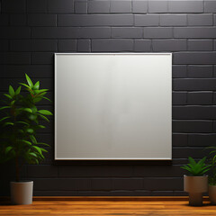 presenting a plain white board frame mockup template, generative ai