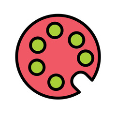 Art Color Paint Filled Outline Icon