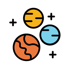 Space Star Universe Filled Outline Icon