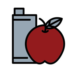 Apple Diet Fitness Filled Outline Icon