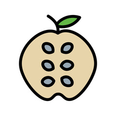 Apple Diet Food Filled Outline Icon