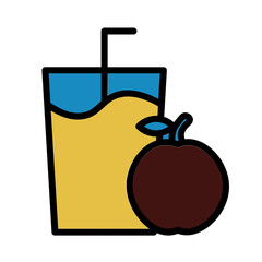 Fototapeta premium Juice Diet Drink Filled Outline Icon
